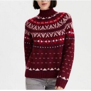 American Eagle Fairisle Mock Neck Sweater Women’s Size Small #636
